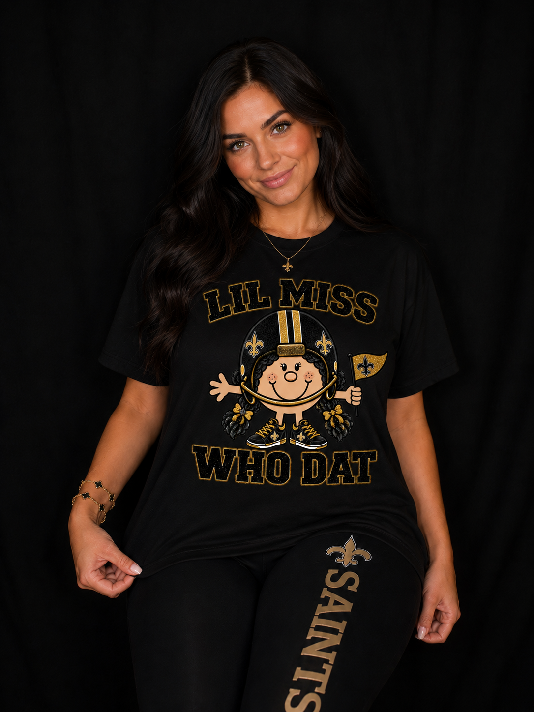 Lil Miss Who Dat Classic Sneakers (Ivory)