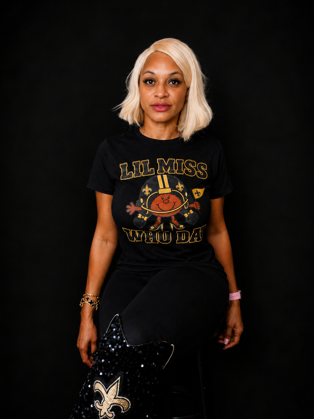 Lil Miss Who Dat Classic Sneakers Ebony model