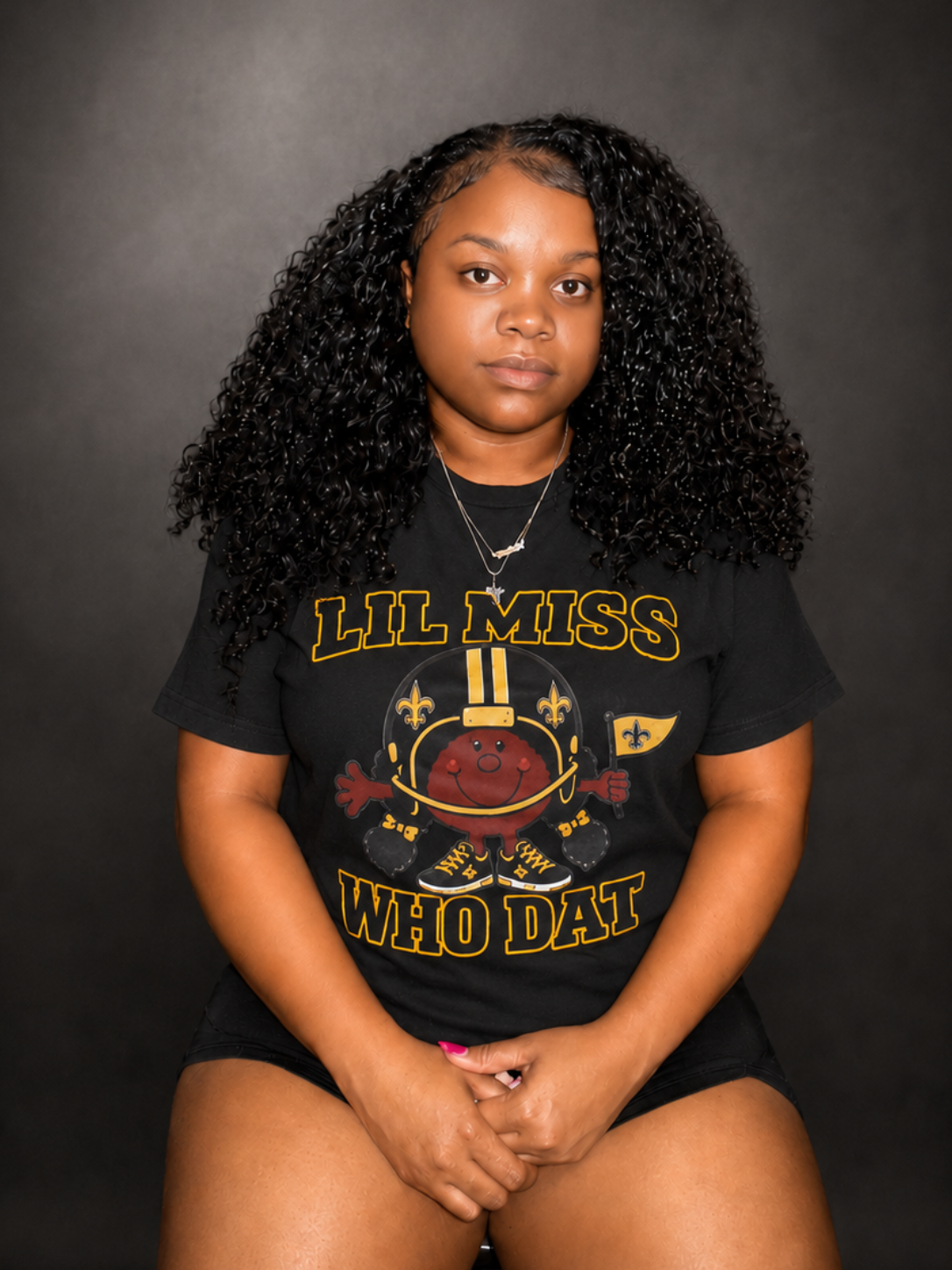 Lil Miss Who Dat Classic Sneakers Ebony